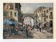 Ancien Tableau Peinture HST- Sc&egrave;ne de March&eacute; Anim&eacute;e Sign&eacute; Silvestro Tavoletta