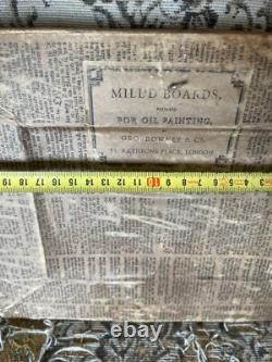 Ancien Tableau Peinture Huile Cadre Doré Portrait Chien Chasse Anglais