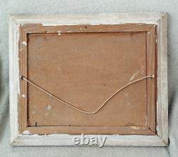 Ancien Tableau Peinture Huile Panneau René Leforestier Port De Pêche Bretagne