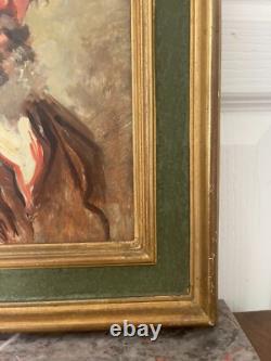 Ancien Tableau Peinture Huile Portrait Viel Homme Vieillard Signé TONY CARDELLA