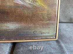 Ancien Tableau Peinture Huile Sur Toile Jeune Fille Signé