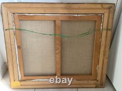 Ancien Tableau Peinture Huile Toile Cadre Doré Provence Vigne Paysage H. DAYAN