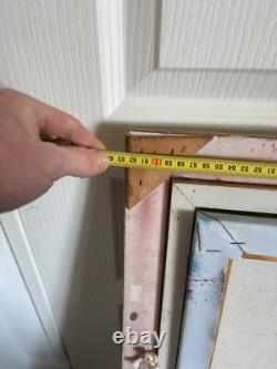 Ancien Tableau Peinture Huile Toile Provençale Provence Italie Cadre Doré Signé