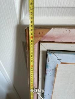 Ancien Tableau Peinture Huile Toile Provençale Provence Italie Cadre Doré Signé