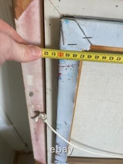 Ancien Tableau Peinture Huile Toile Provençale Provence Italie Cadre Doré Signé