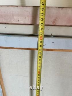 Ancien Tableau Peinture Huile Toile Provençale Provence Italie Cadre Doré Signé