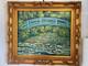 Ancien Tableau Peinture Huile Toile Repro Bassin Nymph&eacute;as Japon MONET 80x70 Sign
