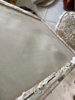 Ancien Tableau Peinture Huile Toile Repro Champs au printemps MONET 80x70 Signé