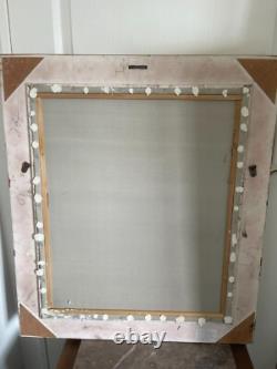 Ancien Tableau Peinture Huile Toile Repro Femme Ombrelle MONET 80x70 Signé