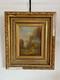 Ancien Tableau Peinture Huile Toile XIXème 19ème Champ Paysan Berger Automne