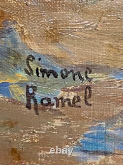 Ancien Tableau Peinture Huile sur Toile Nature Morte aux Roses Art Lorrain