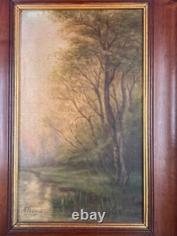 Ancien Tableau Peinture Huile sur toile signature à identifier