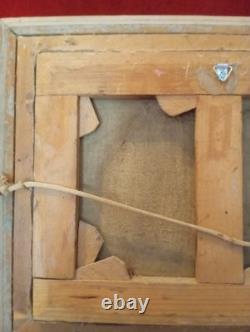 Ancien Tableau Peinture à l'huile sur toile, 2 Têtes d'anges