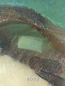 Ancien Tableau Portrait de Femme Angelo Giorgetti Peinture Huile Oil Painting