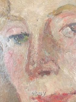 Ancien Tableau Portrait de Femme Otto Gebühr 1946 Peinture Huile Oil Painting