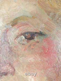 Ancien Tableau Portrait de Femme Otto Gebühr 1946 Peinture Huile Oil Painting