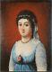 Ancien Tableau Portrait de Femme Peinture Huile Antique Oil Painting Dipinto