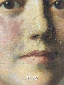 Ancien Tableau Portrait de Femme Peinture Huile Oil Painting Woman Portrait