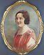 Ancien Tableau Portrait de Femme au Collier Peinture 1928 Huile Painting Woman