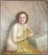 Ancien Tableau Portrait de Jeune Femme Peinture Huile Nu Painting Woman Nude