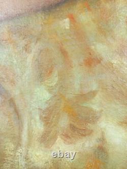 Ancien Tableau Portrait de Jeune Femme Peinture Huile Nu Painting Woman Nude