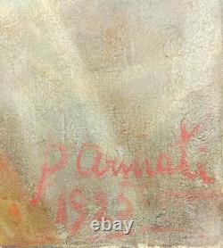 Ancien Tableau Portrait de Jeune Femme Peinture Huile Nu Painting Woman Nude