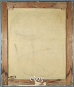 Ancien Tableau Portrait de Jeune Femme Peinture Huile Nu Painting Woman Nude