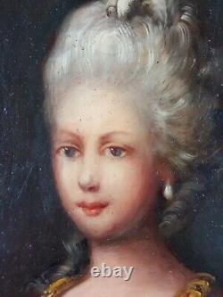 Ancien Tableau Portrait de Jeune Femme Peinture Huile Painting Woman Portrait