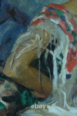 Ancien Tableau Portrait de jeune fille Costume Espagne 1930 Mag hst cadre