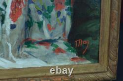 Ancien Tableau Portrait de jeune fille Costume Espagne 1930 Mag hst cadre