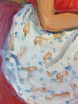 Ancien Tableau René Aubert (1894-1977) Peinture Huile Femme Oil Painting Woman