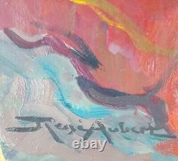 Ancien Tableau René Aubert (1894-1977) Peinture Huile Femme Oil Painting Woman