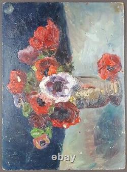Ancien Tableau René Aubert (1894-1977) Peinture Huile Femme Oil Painting Woman