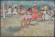 Ancien Tableau Scène de Plage Peinture Huile Antique Oil Painting Dipinto