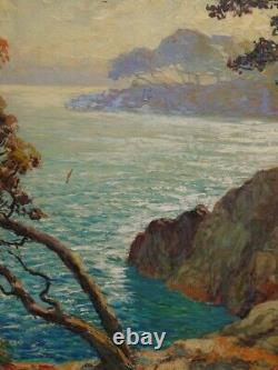 Ancien Tableau Sur Isorel Marine Pierre Forest 1881-1971 Paysage Cote d'Azur