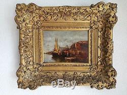 Ancien Tableau Victor Coste (1844-1923) Marseille, le Vieux Port, impressionnisme