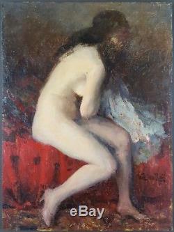 Ancien Tableau Willy van Riet (1882-1927) Peinture Huile Toile Oil Painting