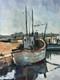 Ancien Tableau bateau de P&ecirc;che au port du Barcar&egrave;s, Pyr&eacute;n&eacute;es Orientale Ternais