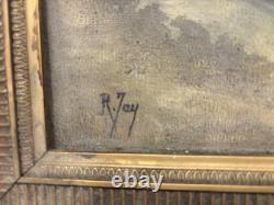 Ancien Tableau huile Sur Toile Nature morte aux Fruits/signe Encadré /peinture