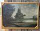 Ancien Tableau huile sur toile &agrave; restaurer