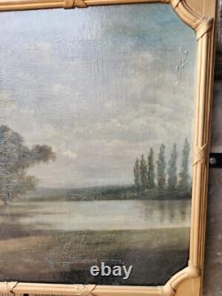 Ancien Tableau huile sur toile à restaurer