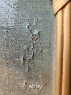 Ancien Tableau huile sur toile à restaurer