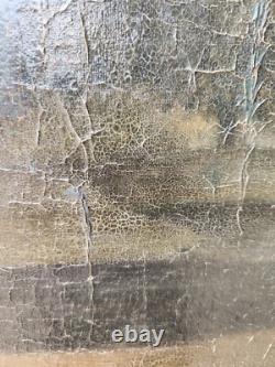 Ancien Tableau huile sur toile à restaurer