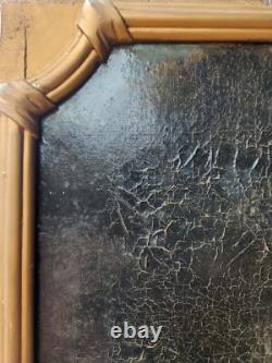 Ancien Tableau huile sur toile à restaurer