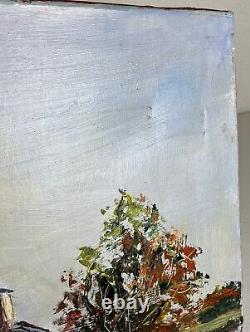 Ancien XXème tableau peinture huile sur toile Sérénité par Boudais
