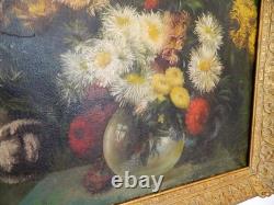 Ancien grand tableau, Nature Morte, huile sur toile