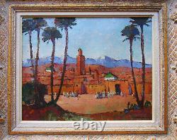 Ancien superbe tableau orientaliste signé Simon Stockli Algérie, artiste coté