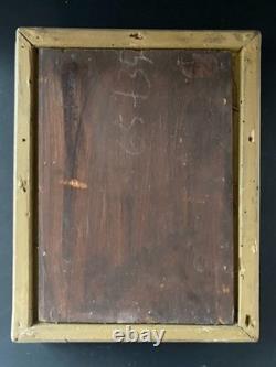 Ancien tableau BOUQUET DE FLEURS Huile sur panneau bois /Cadre 25,5 x 19,8 cm