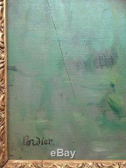 Ancien tableau Impressionniste CORDIER Portrait d'Homme Huile sur panneau signée