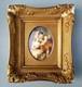 Ancien tableau Peinture Miniature portrait sc&egrave;ne galante